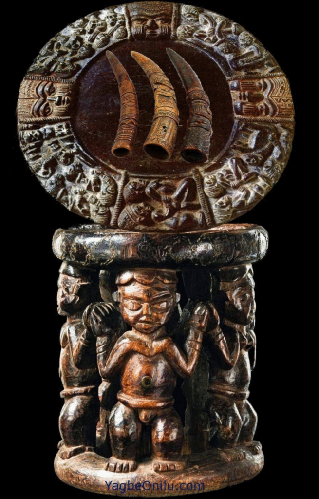 original image from Yagbe and Afshin; opon, irefa, and ikin container